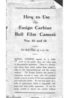 Houghton Butcher Ensign Carbine manual. Camera Instructions.